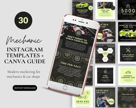 Mechanic Shop Instagram Templates