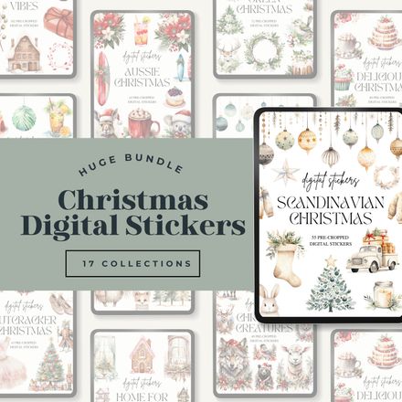 Christmas Digital Stickers Bundle