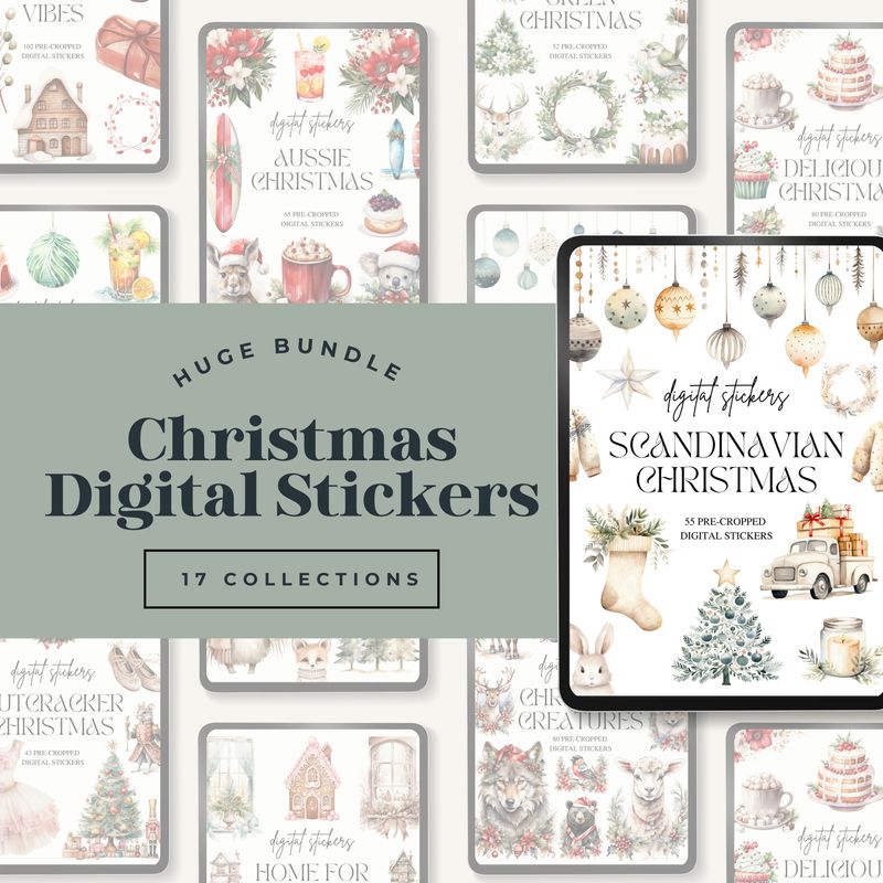 Christmas Digital Stickers Bundle