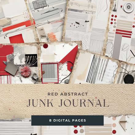 Red Abstract Junk Journal
