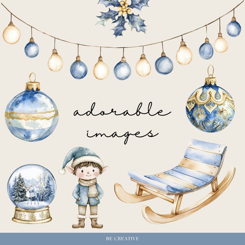 Blue Christmas Stickers