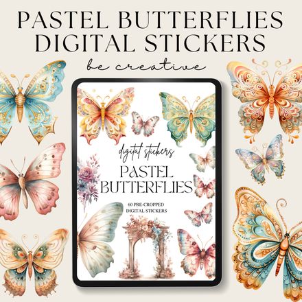  Pastel Butterflies Stickers