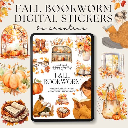 Fall Bookworm Stickers