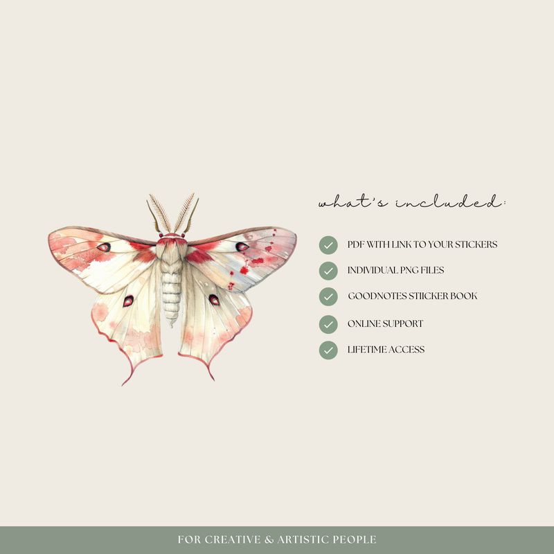 Vintage Moths Stickers