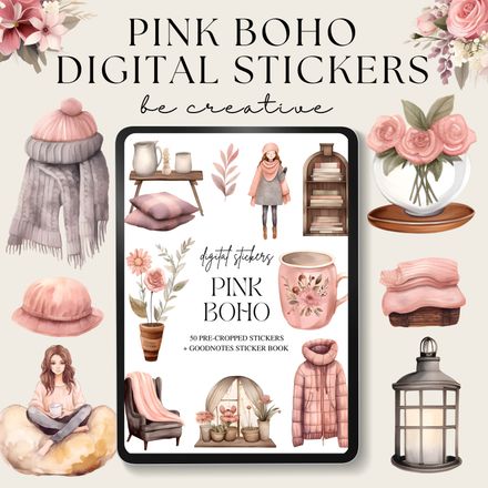 Pink Boho Stickers