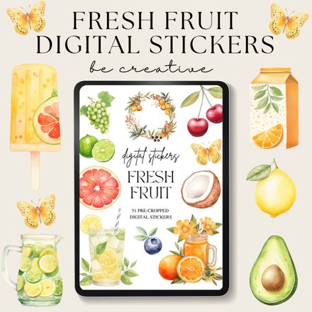 Fresh Fruit Digital Stickers