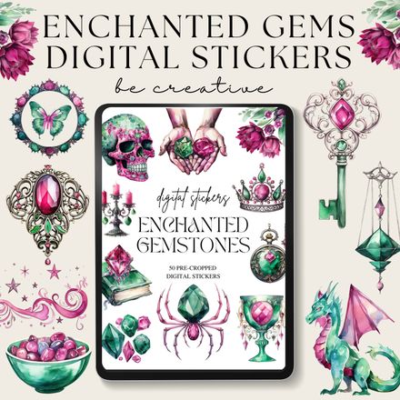 Enchanted Gemstone Stickers Digital 