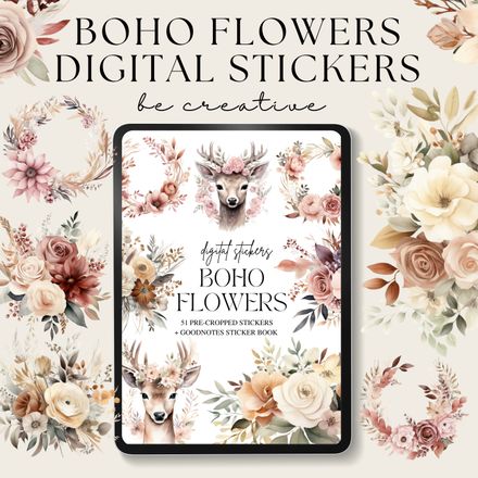 Boho Flower Stickers