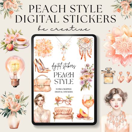 Peach Style Digital Stickers