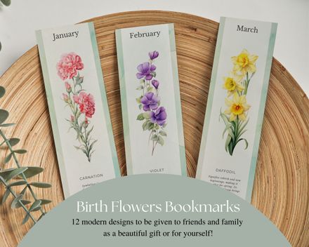 Birth Flower Book Marks