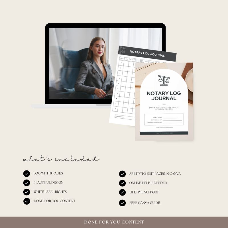 Editable Notary Log Template