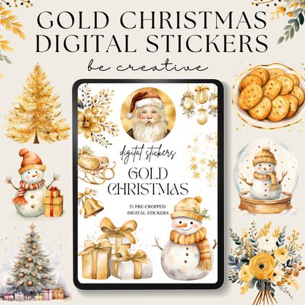 Gold Christmas Stickers
