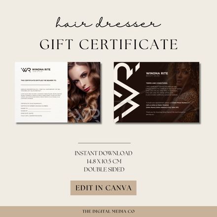 Hair Dresser Gift Certifice