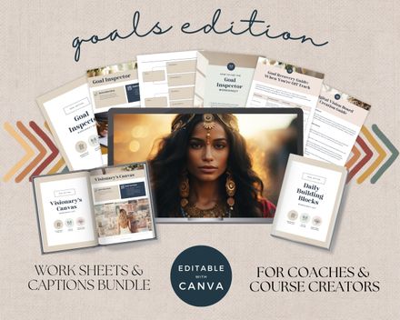  Goals Edition Worksheet + Captions Bundle 