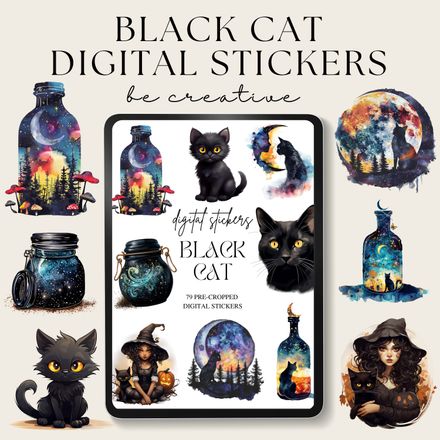  Black Cat Stickers