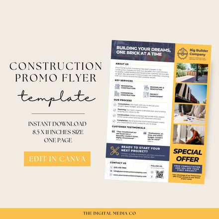 Construction Company Flyer Template