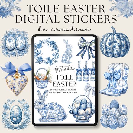 Toile Easter Stickers