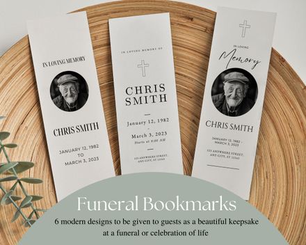 Funeral Bookmarks