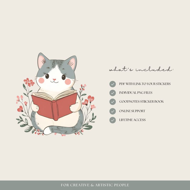 Bookish Cat Stickers