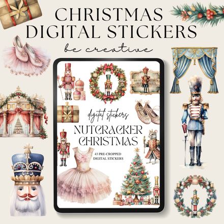 Nutcracker Christmas Digital Stickers