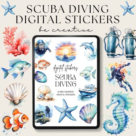 Scuba Diving Digital Stickers