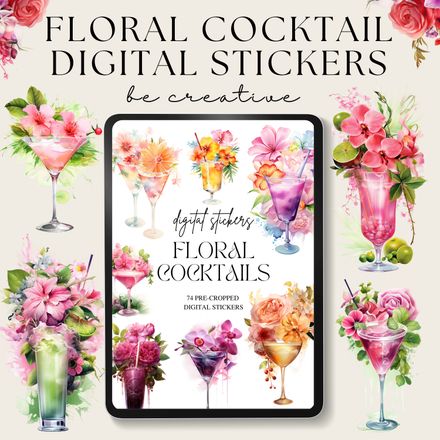 Floral Cocktail Stickers