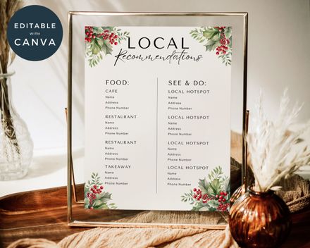 Christmas Airbnb Local Recommendations template