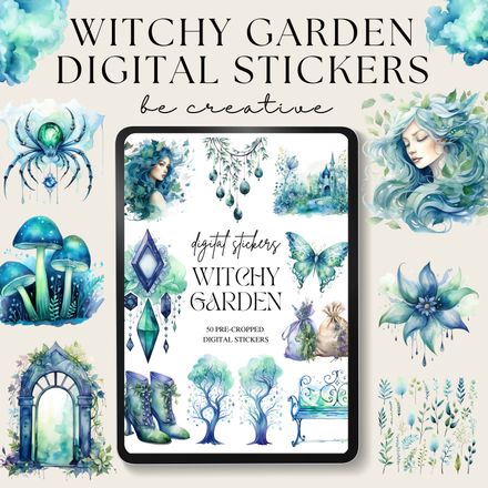 Witchy Garden Digital Stickers