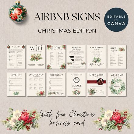Christmas Airbnb Sign Bundle