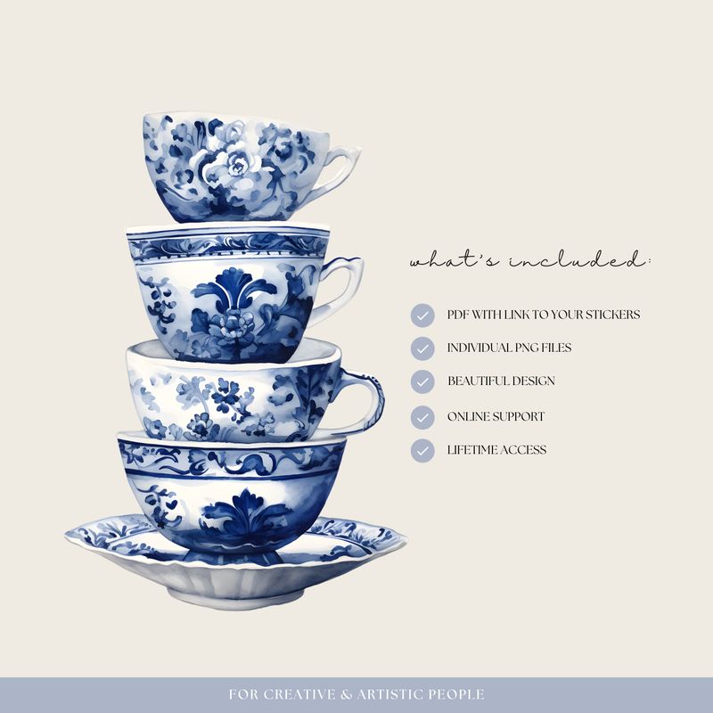 Chinoiserie Dreams Digital Stickers