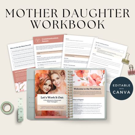 Mother Daughter Workbook with free affirmation cards