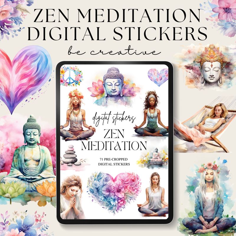 Zen Meditation Digital Stickers