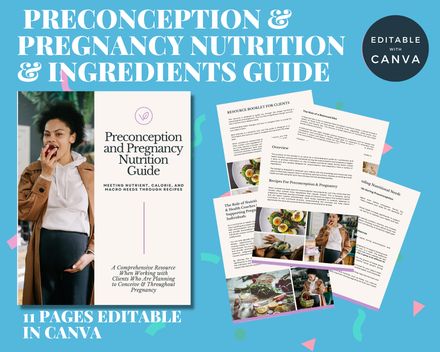 Preconception &amp; Pregnancy Nutrition &amp; Ingredients Guide template