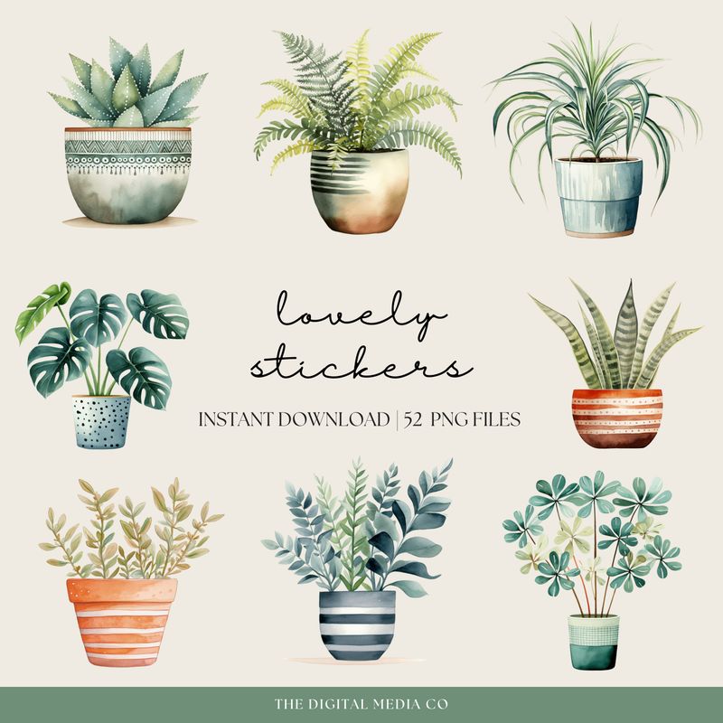 House Plant Digital Stickers