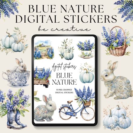 Blue Nature Stickers