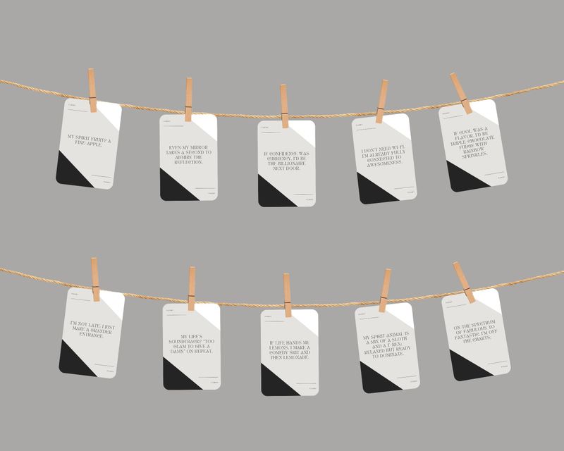 Funny affirmation cards