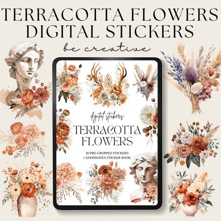 Terracotta Flowers Stickers