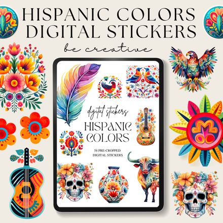  Hispanic Colors Digital Stickers