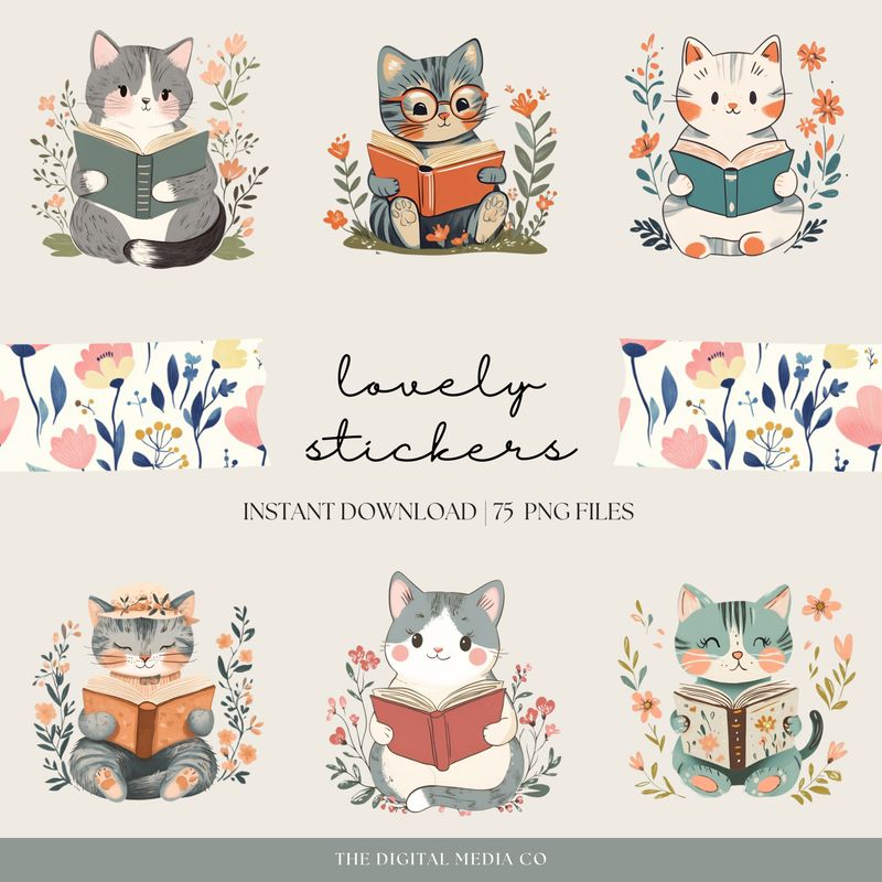 Bookish Cat Stickers