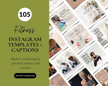 Fitness Templates and Captions Bundle