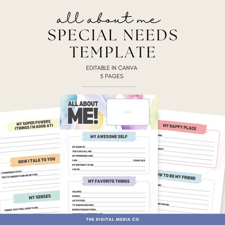 Special Needs All About Me Template