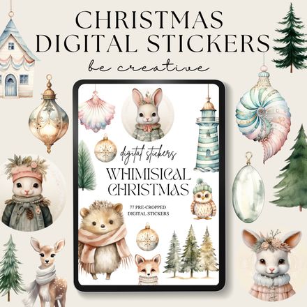 Whimsical Christmas Digital Stickers