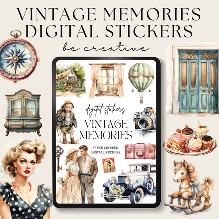 Vintage Memories Digital Stickers