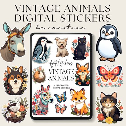 Vintage Animals Stickers
