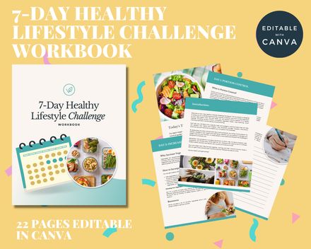 7-Day Healthy Lifestyle Challenge Workbook template 