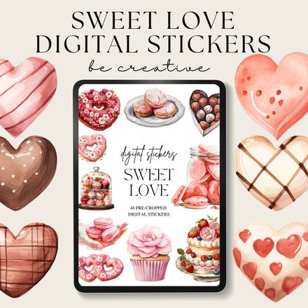 Sweet Love Digital Stickers