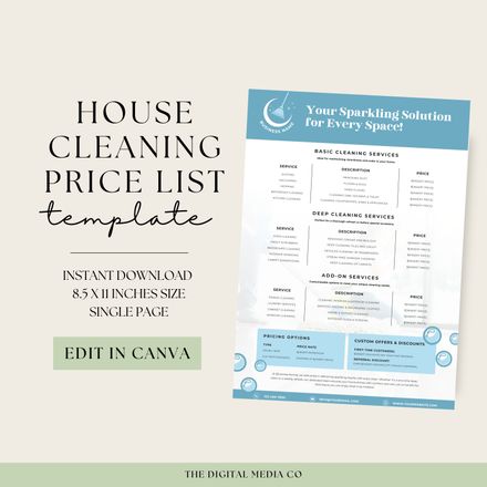 Cleaning Price List Template