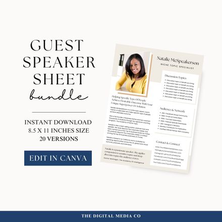 Keynote Speaker Sheet Template Bundle