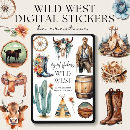 Wild West Digital Stickers