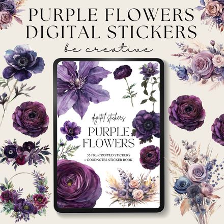 Purple Flowers Stickers